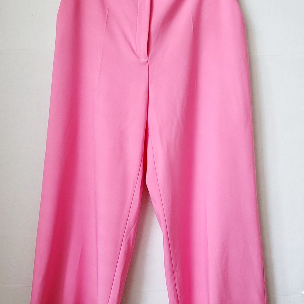 Zara Pink Wide Leg Trouser Pant Size Large
